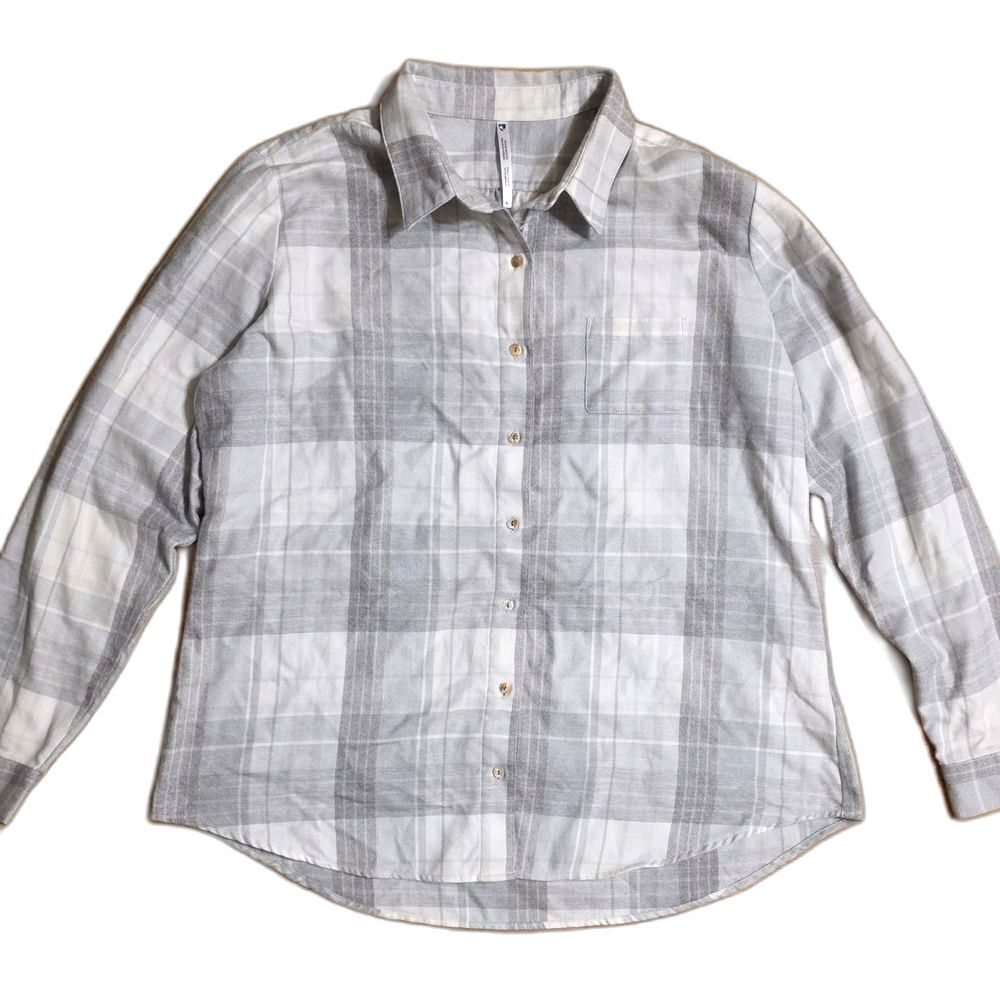 Kuhl Kamila XL Gray Flannel Button Down Cabincore Supersoft Cozy shirt